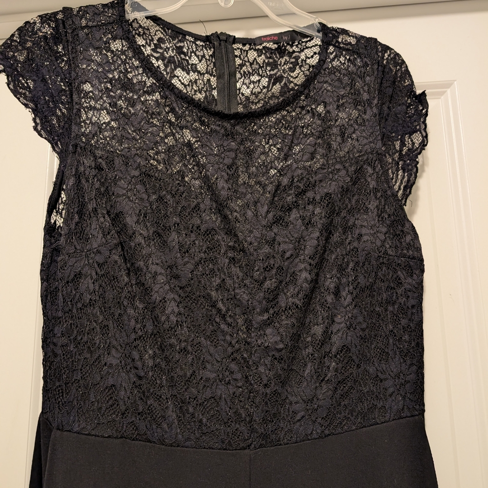 Black Lace Top Jumpsuit - Picture 6 of 7